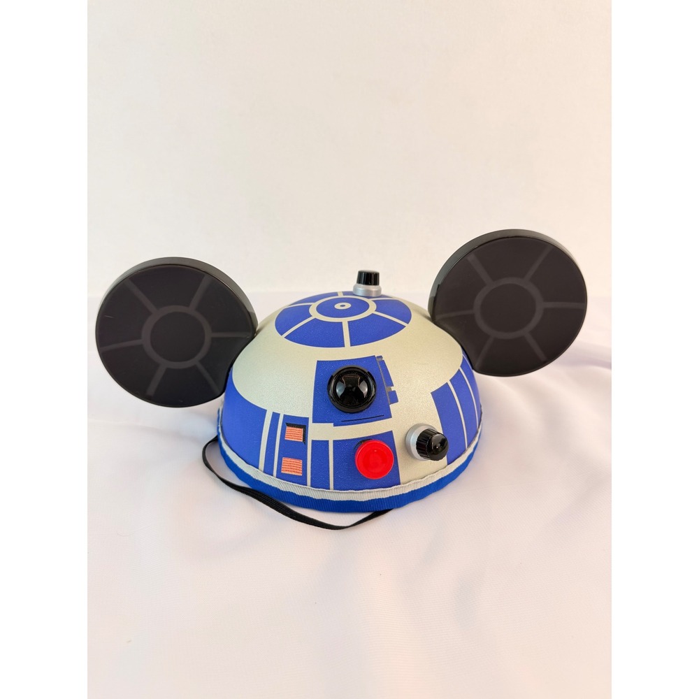 Disney Parks Star Wars R2-D2 Mickey Ear Hat Droid Collectible Blue Silver White